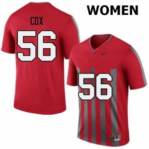 NCAA Ohio State Buckeyes Women's #56 Aaron Cox Throwback Nike Football College Jersey HVN4745YZ